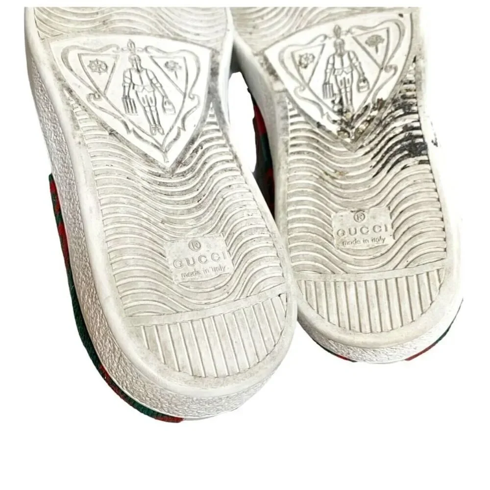 Gucci Ace GG Logo Terry Cloth Green Red Velvet Men’s Sneakers Size Gucci Size 8 - Picture 7 of 13